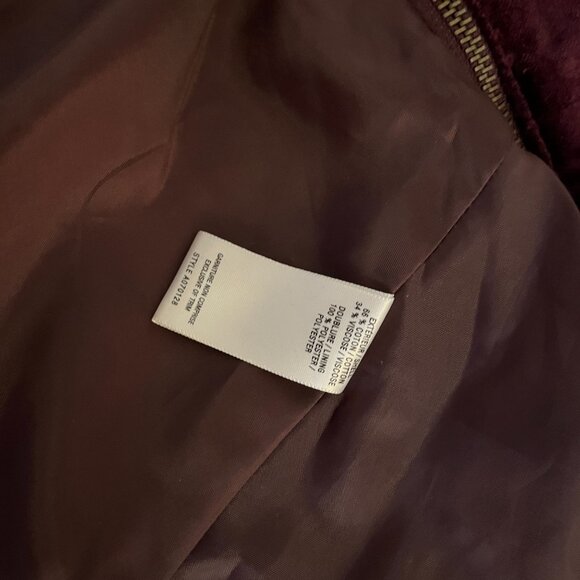 Red Velvet Cropped Blazer Military Style with Zippers and Buttons Jacob Size XS - Picture 9 of 9